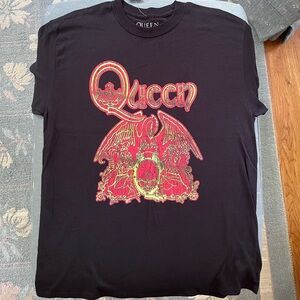 New Queen Cotton Large Black Band T-Shirt